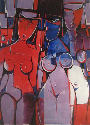 The Conference - Painting - Cubism