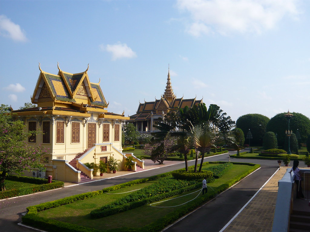 El Palacio Real y la Pagoda de plata de Phnom Penh en Camboya