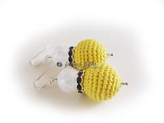 Crochet Earrings in Yellow