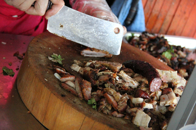 Chopping Up Parts of Pork