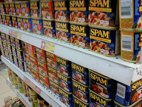 A rack full off spam