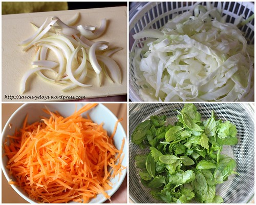 Cabbage chicken salad - method 2