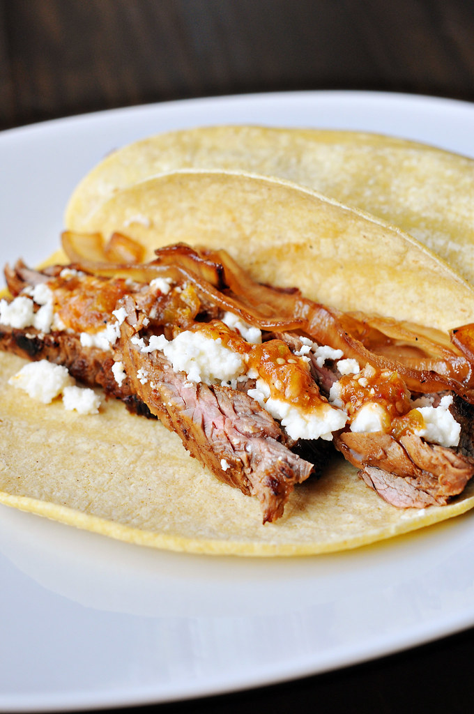 Chipotle Steak Tacos with Caramelized Onions