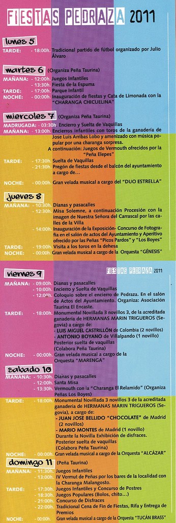 Programa de fiestas 2011
