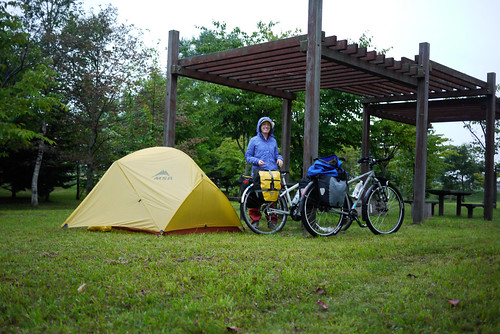 A wet start to the day in Eniwa, Hokkaido, Japan (stealth camping at the Eniwa michi-no-eki)