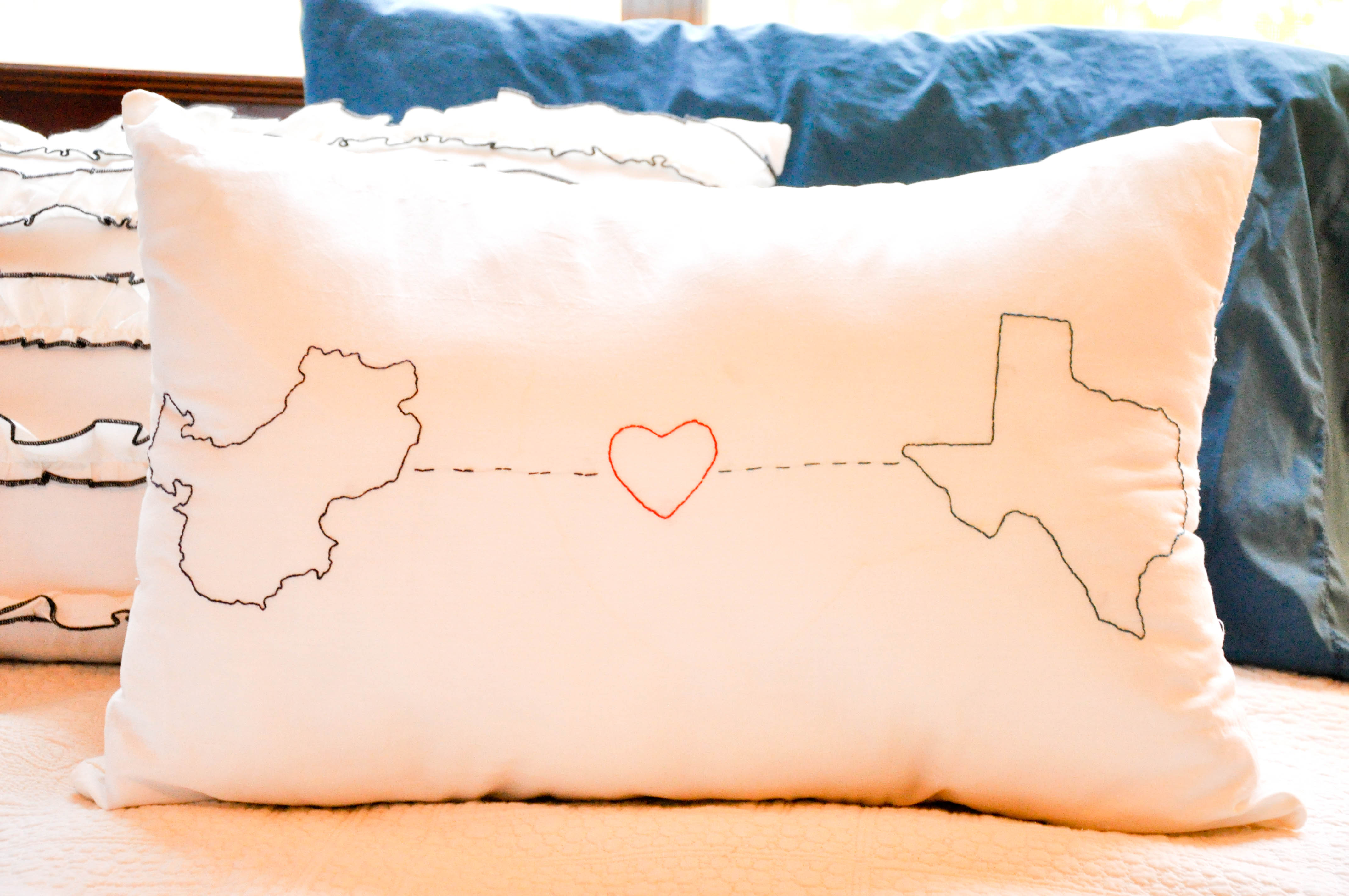 DIY Pillow - I left my heart in states pillow