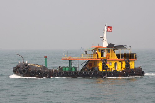 Dangerous goods vessel 'Sea Leader' in Victoria Harbour, Hong Kong