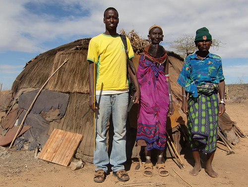 ILRI researcher with local people in Marsabit, Kenya
