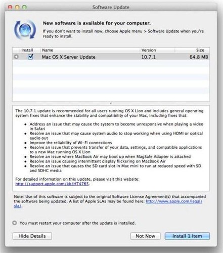 Mac OS X Server Update