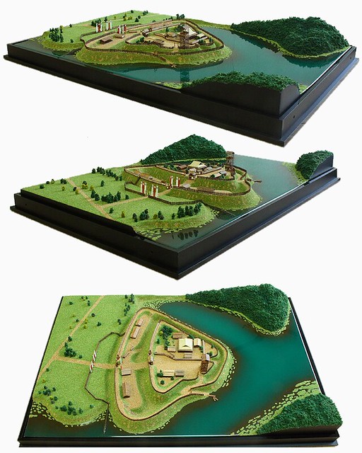 古間木城復元模型全景