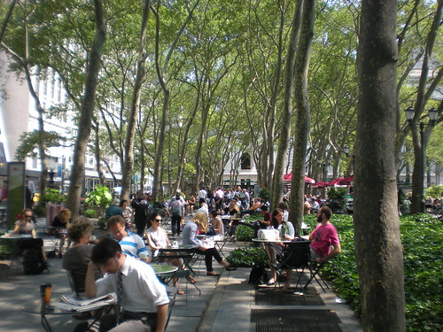 Bryant Park NYC at lunch time 