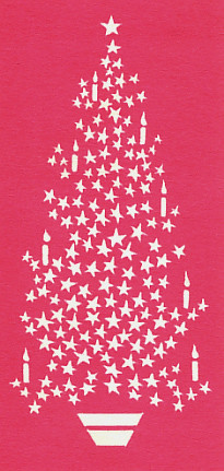 Tree of White Stars on Pink