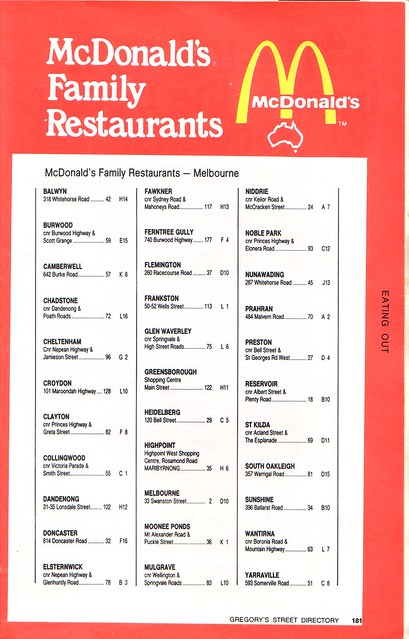 McDonalds in Melbourne, circa 1982