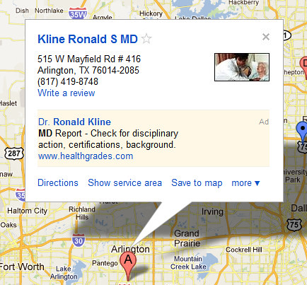 Example of a bad ad in Google Maps