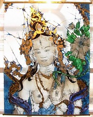 North London Buddhist Centre stained glass  Bodhisattva figure