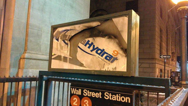 Subway advertisement replaced and fake vandalized