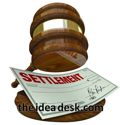 Gavel and Check - Legal Settlement Cash Between Parties