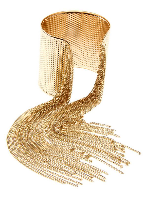 gold cuff with chain asos