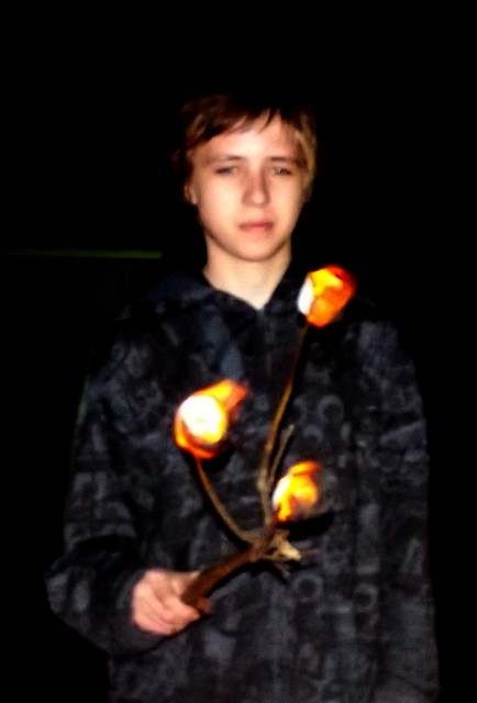 Nick burning triple marshmallows