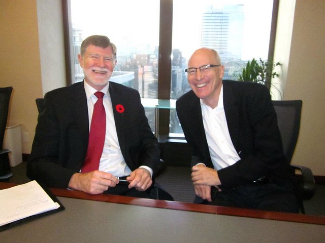 PlaceSpeak Acting Chief Financial Officer Murray Swales and Legal Advisor, Scott Dunlop at PlaceSpeak's November Board Meeting.